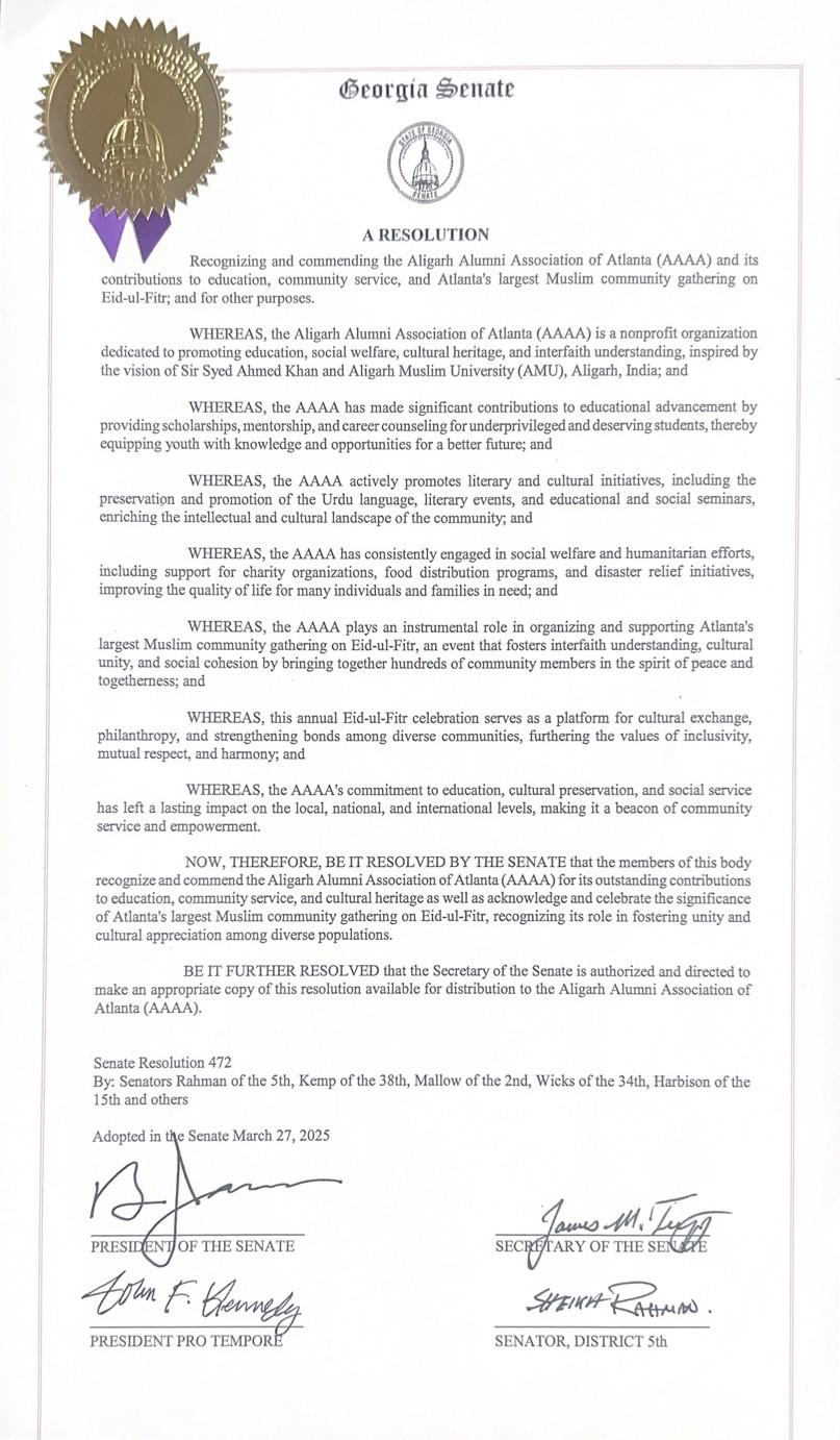 First page of Georgia Senate Resolution 472